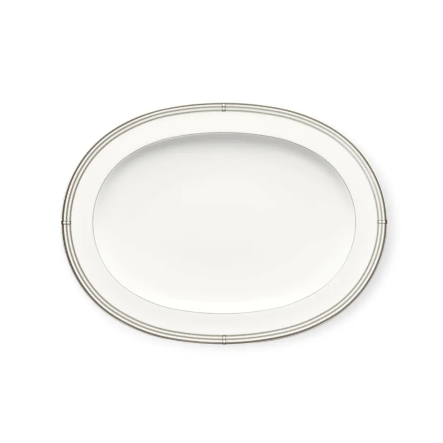 Noritake Aidan Platinum Platter Oval 36.5cm AID022