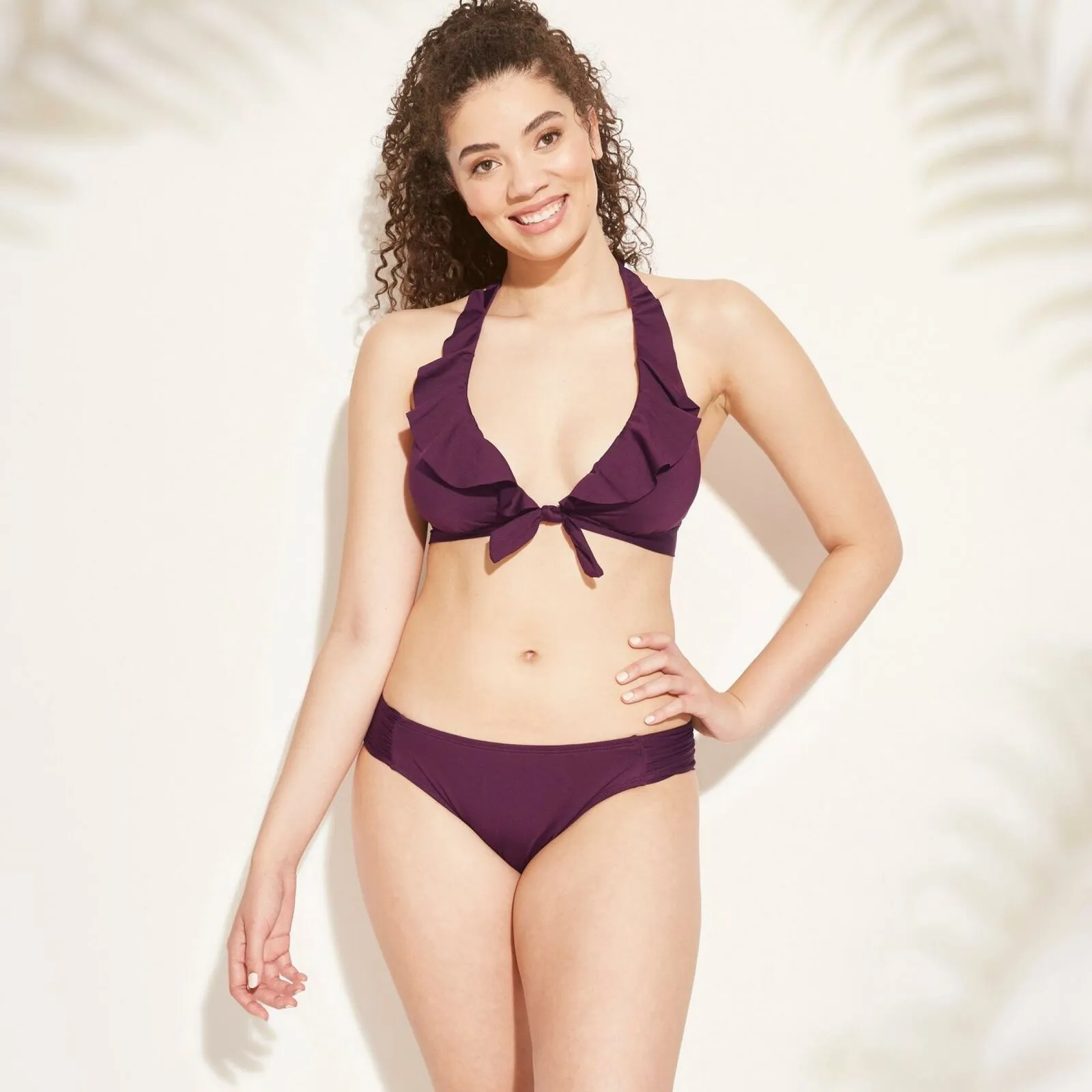 NWT Kona Sol Women's Medium Coverage Tab Hipster Bikini Bottom. AF589B Medium