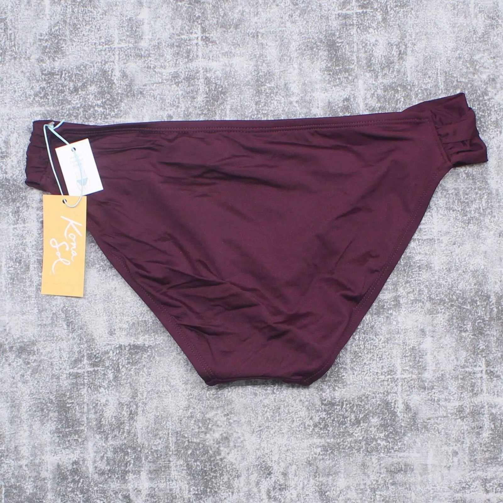 NWT Kona Sol Women's Medium Coverage Tab Hipster Bikini Bottom. AF589B Medium