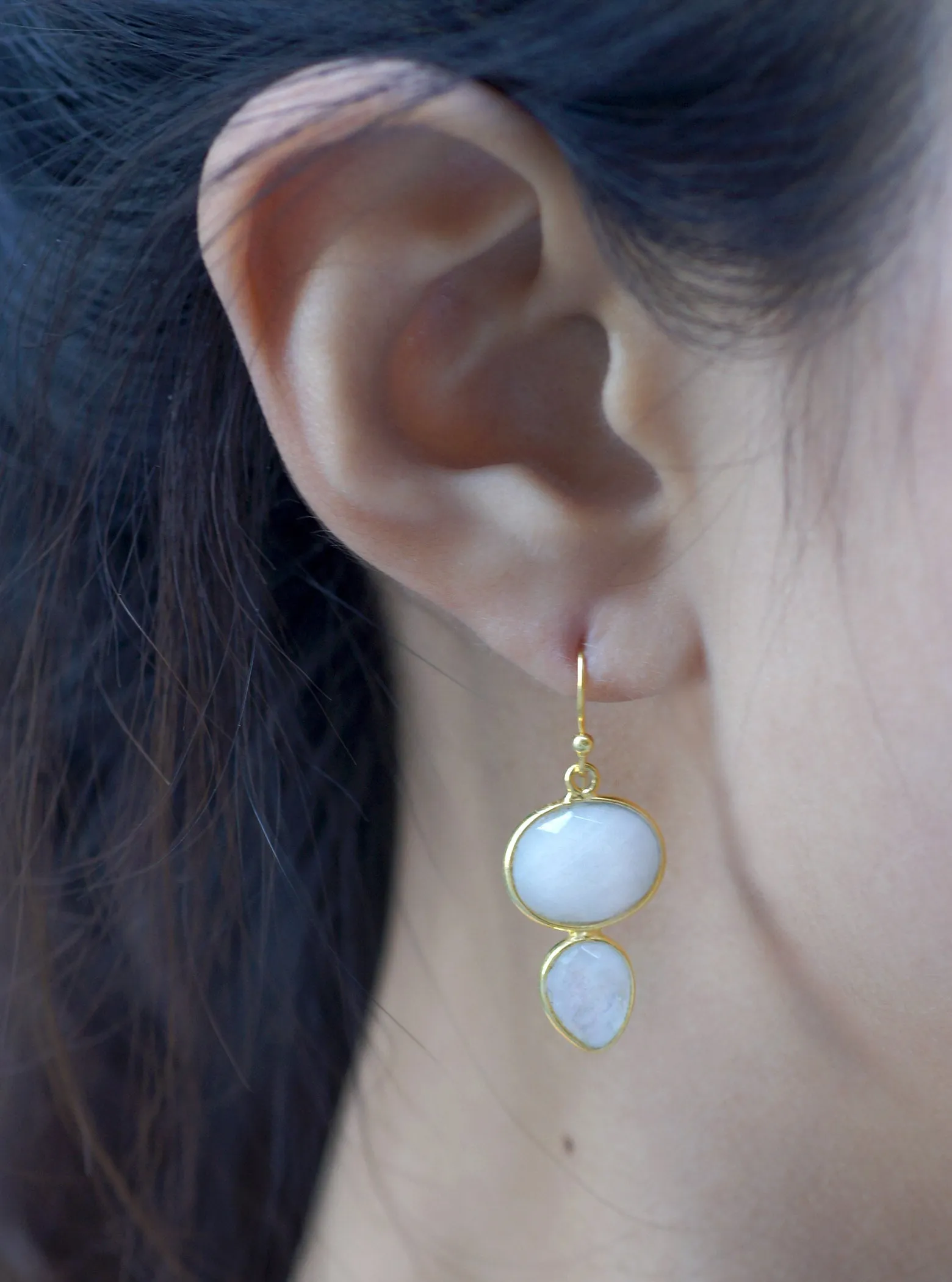Oval and Teardrop Earrings
