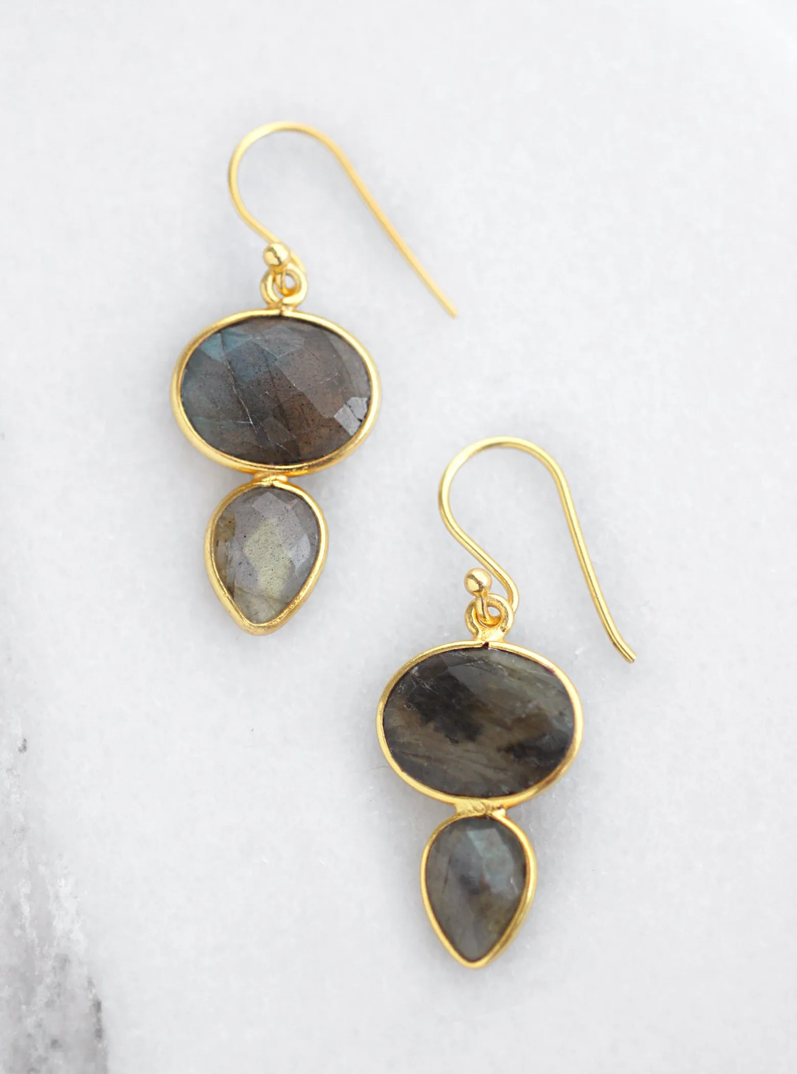 Oval and Teardrop Earrings
