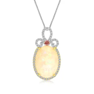 Oval Cut Opal Pendant  - 13.5 Carat