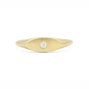 Oval Diamond Signet - Gold