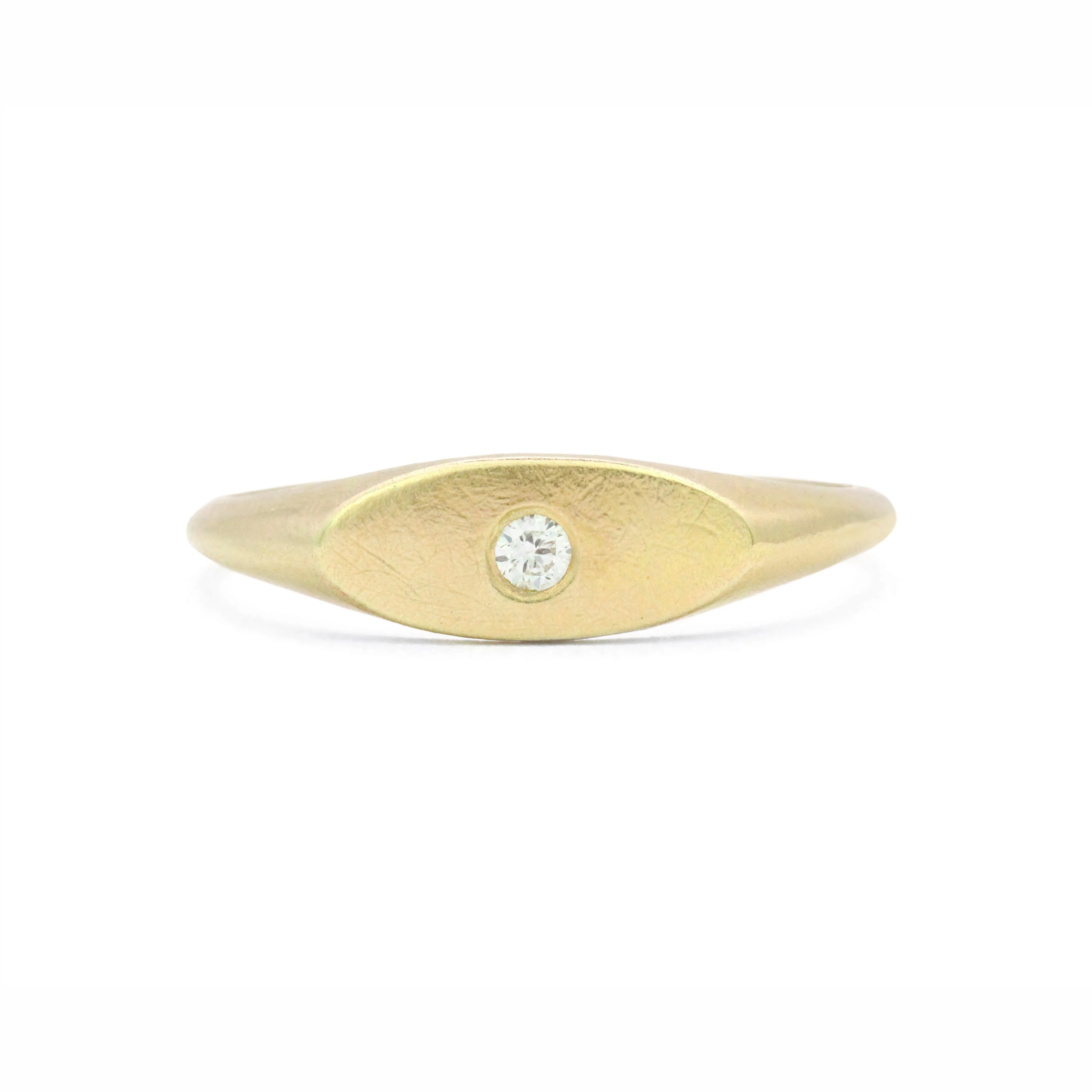 Oval Diamond Signet - Gold