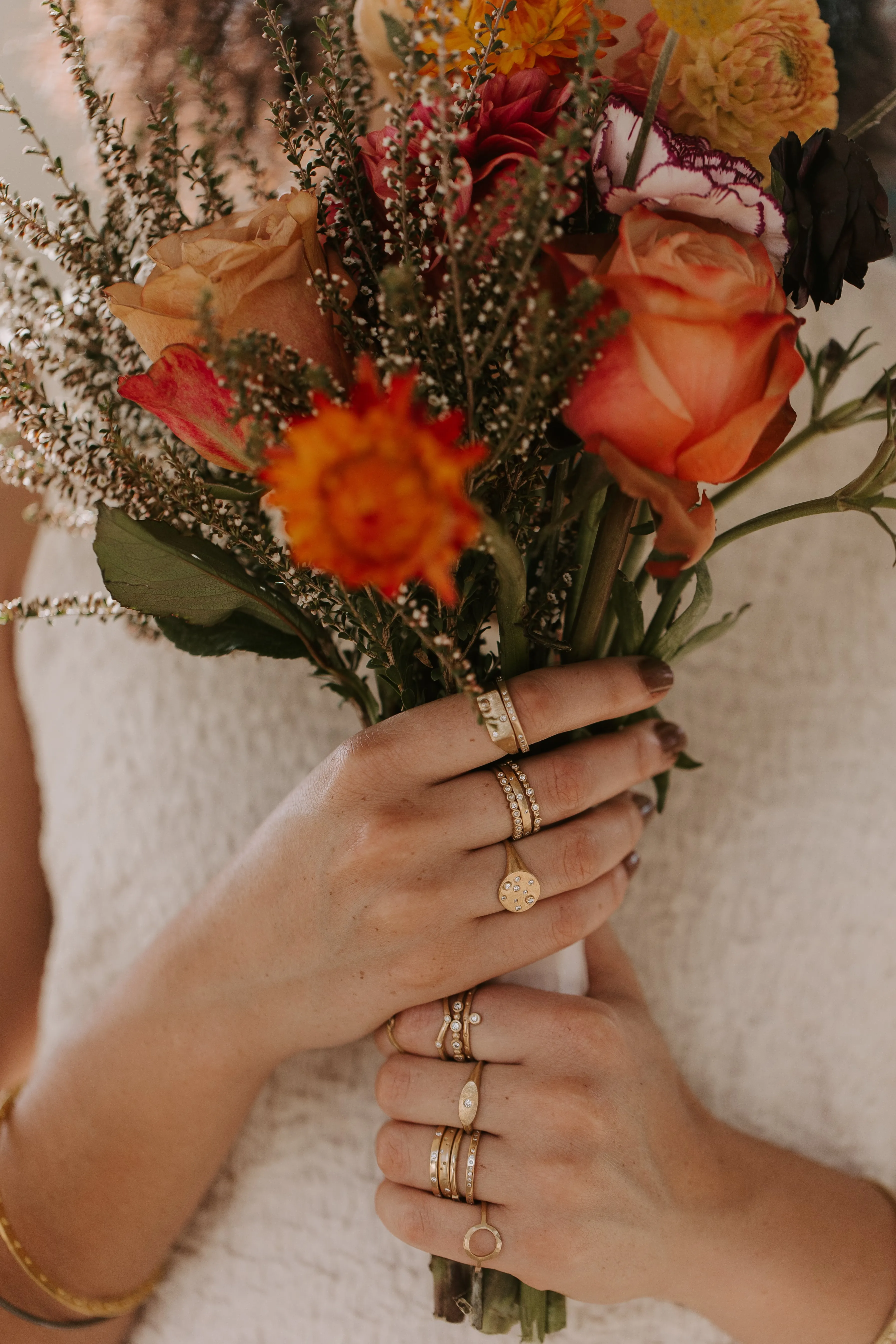 Oval Diamond Signet - Gold