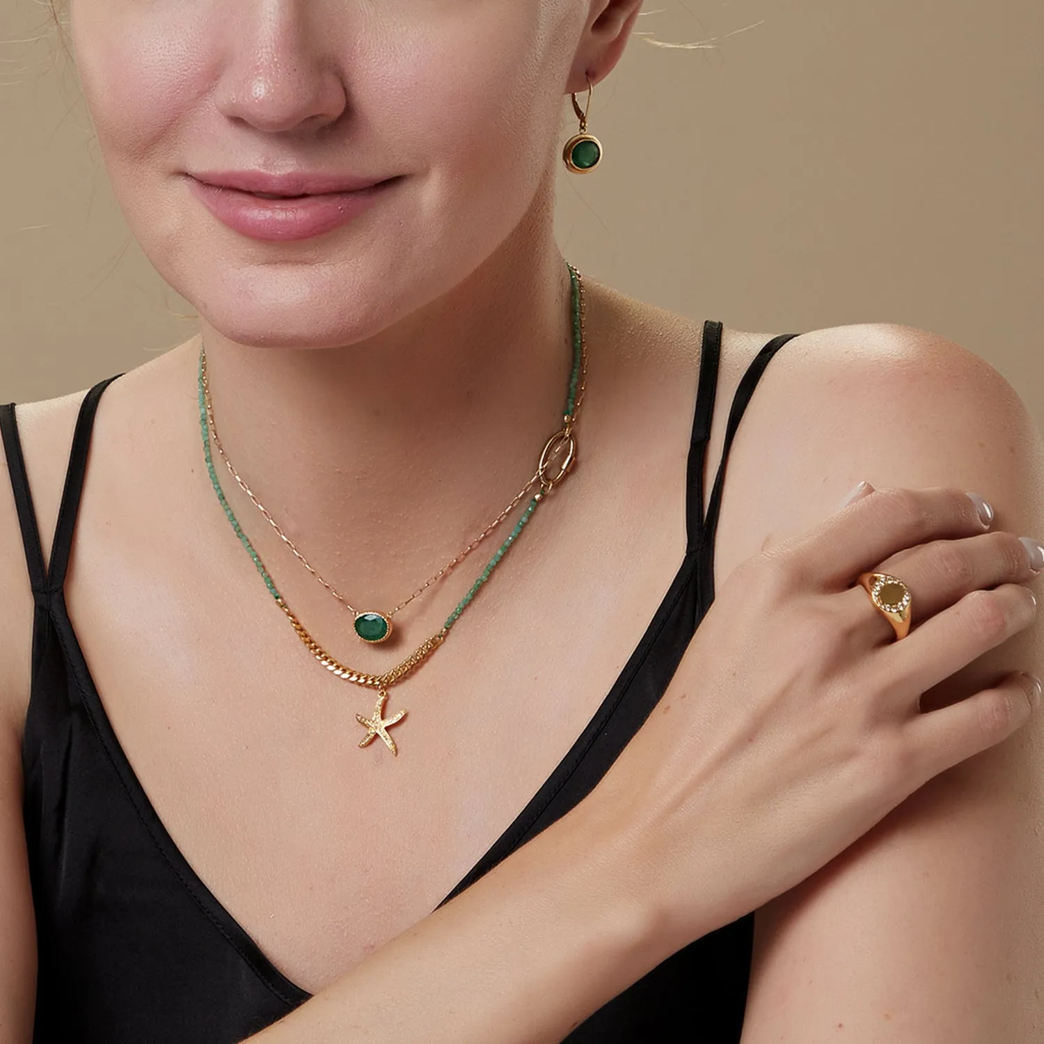 Oval Emerald Drop Earrings