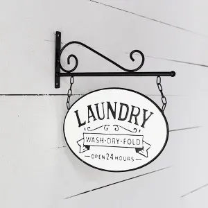 Oval Hanging Laundry Sign