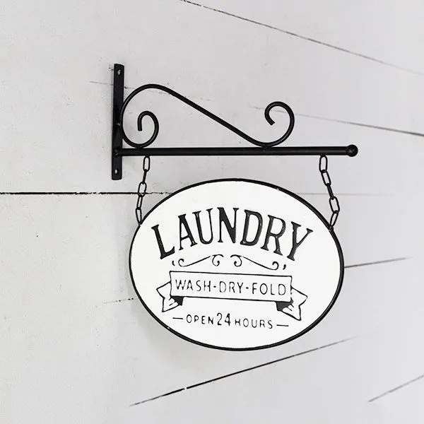 Oval Hanging Laundry Sign