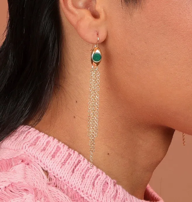 Oval Inlay Chain Dangles