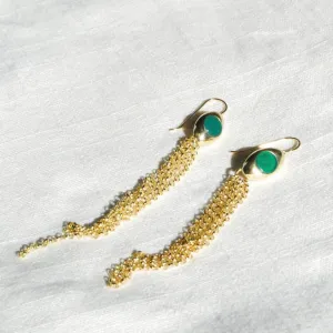Oval Inlay Chain Dangles