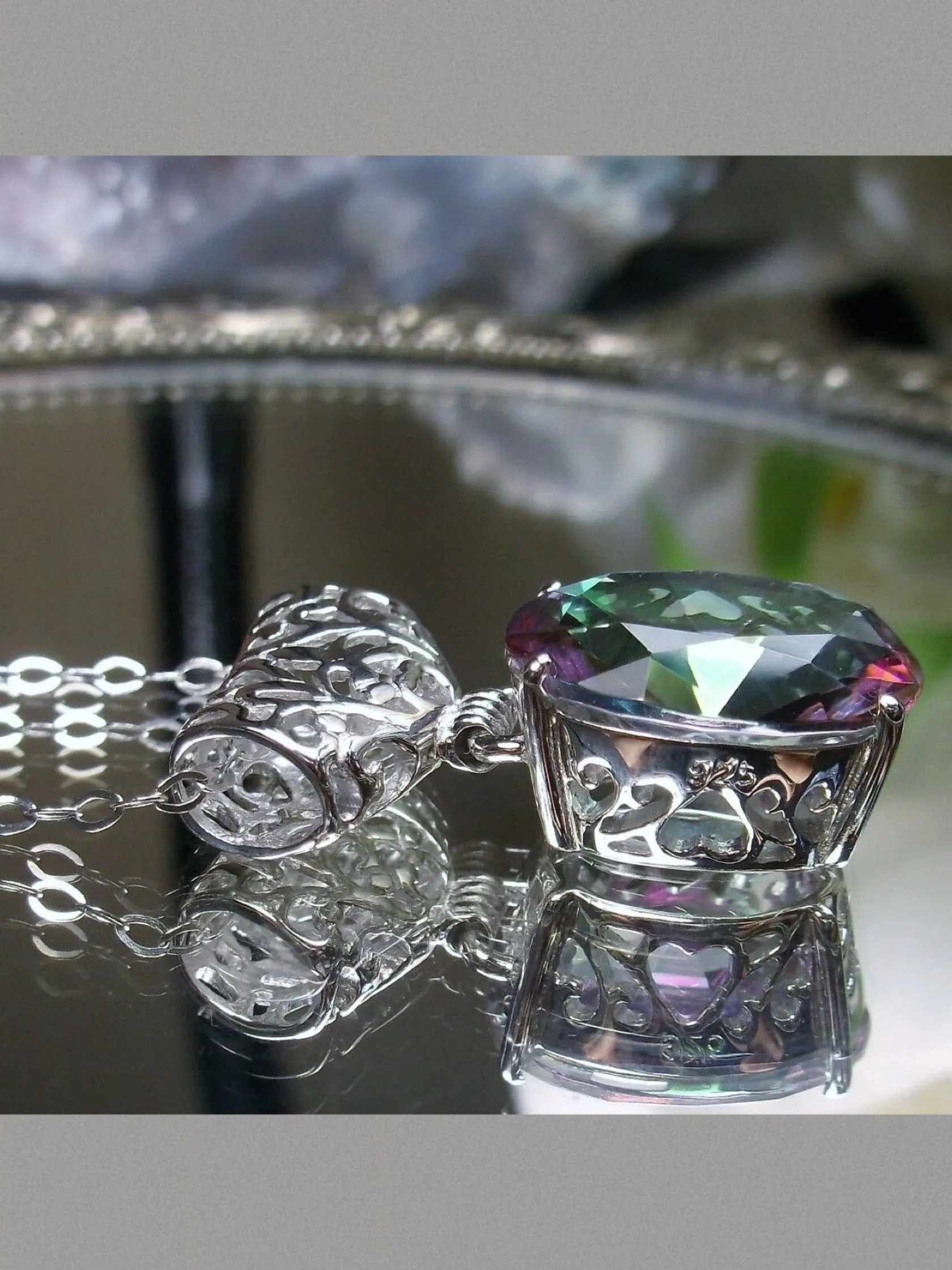 P35, Oval Pendant, Choice of Gemstones, Art Deco Jewelry #P35
