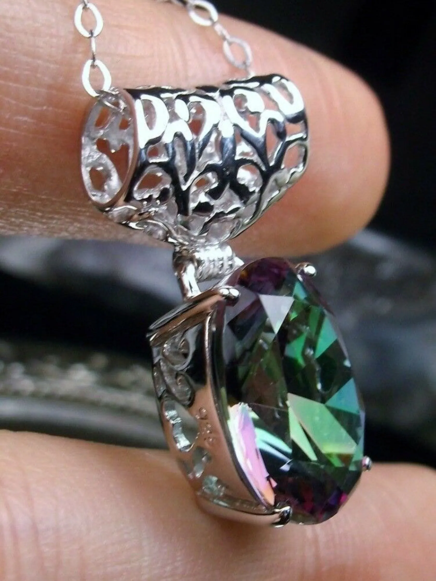 P35, Oval Pendant, Choice of Gemstones, Art Deco Jewelry #P35