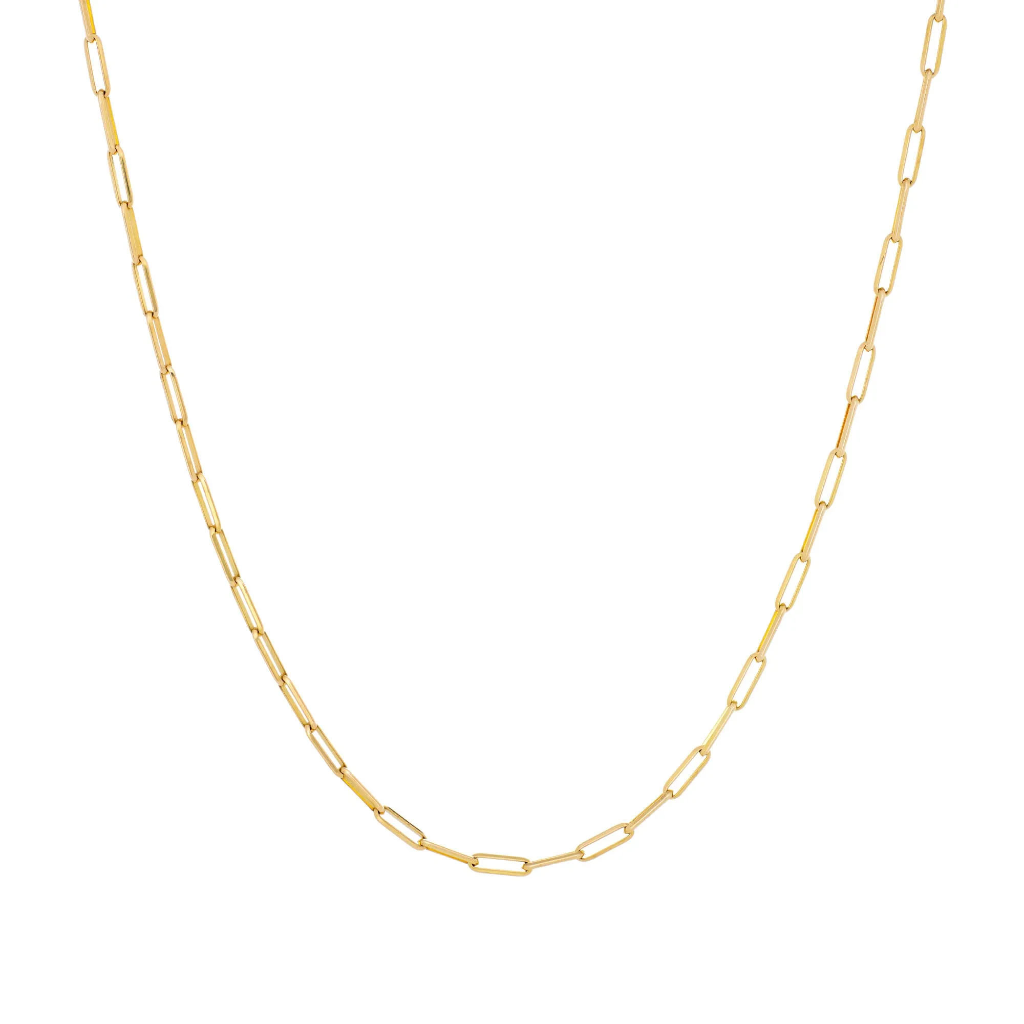 Paperclip Link Necklace Estate 18k Yellow Gold 31" Chain Fine Jewelry Italy 3mm