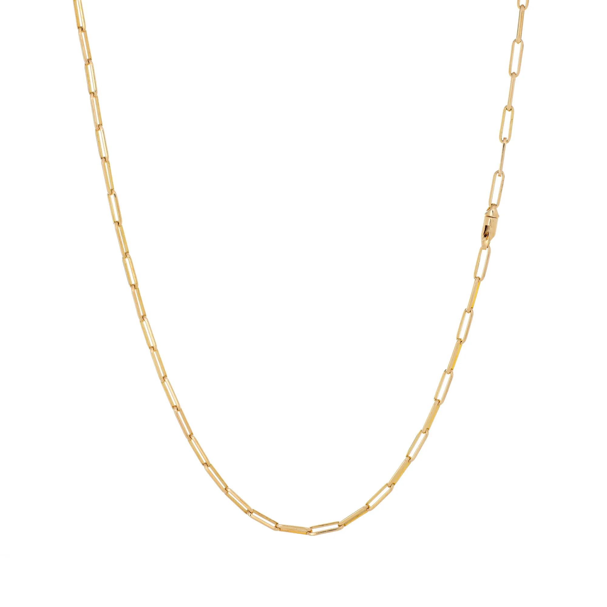 Paperclip Link Necklace Estate 18k Yellow Gold 31" Chain Fine Jewelry Italy 3mm