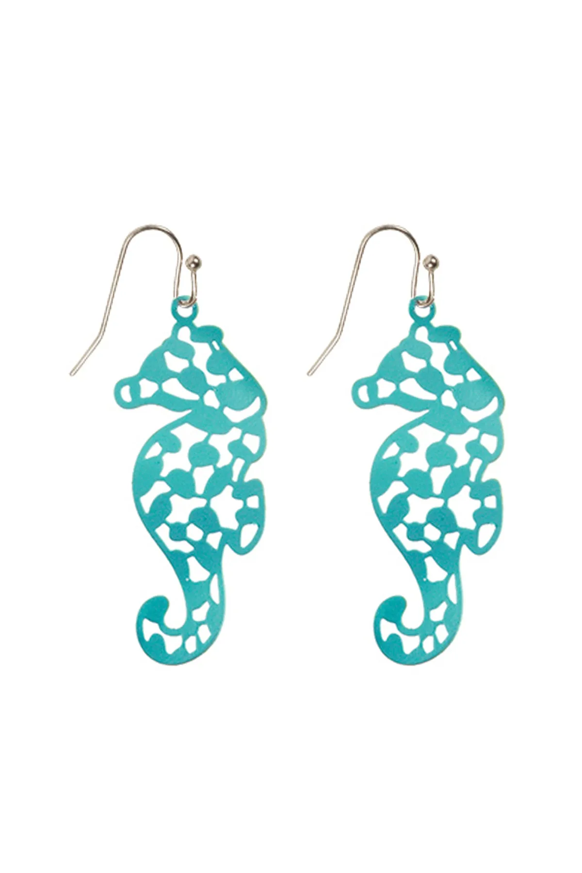 PE3119 - SEA HORSE FILIGREE FISH HOOK EARRINGS