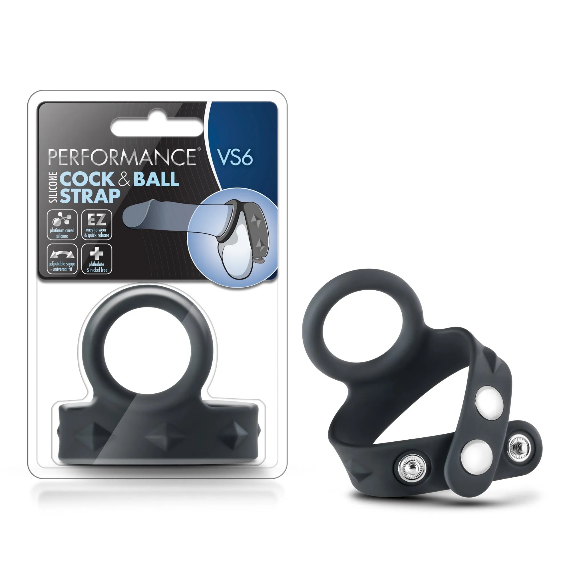 Performance - Vs6 - Silicone Cock &amp; Ball Strap - Black