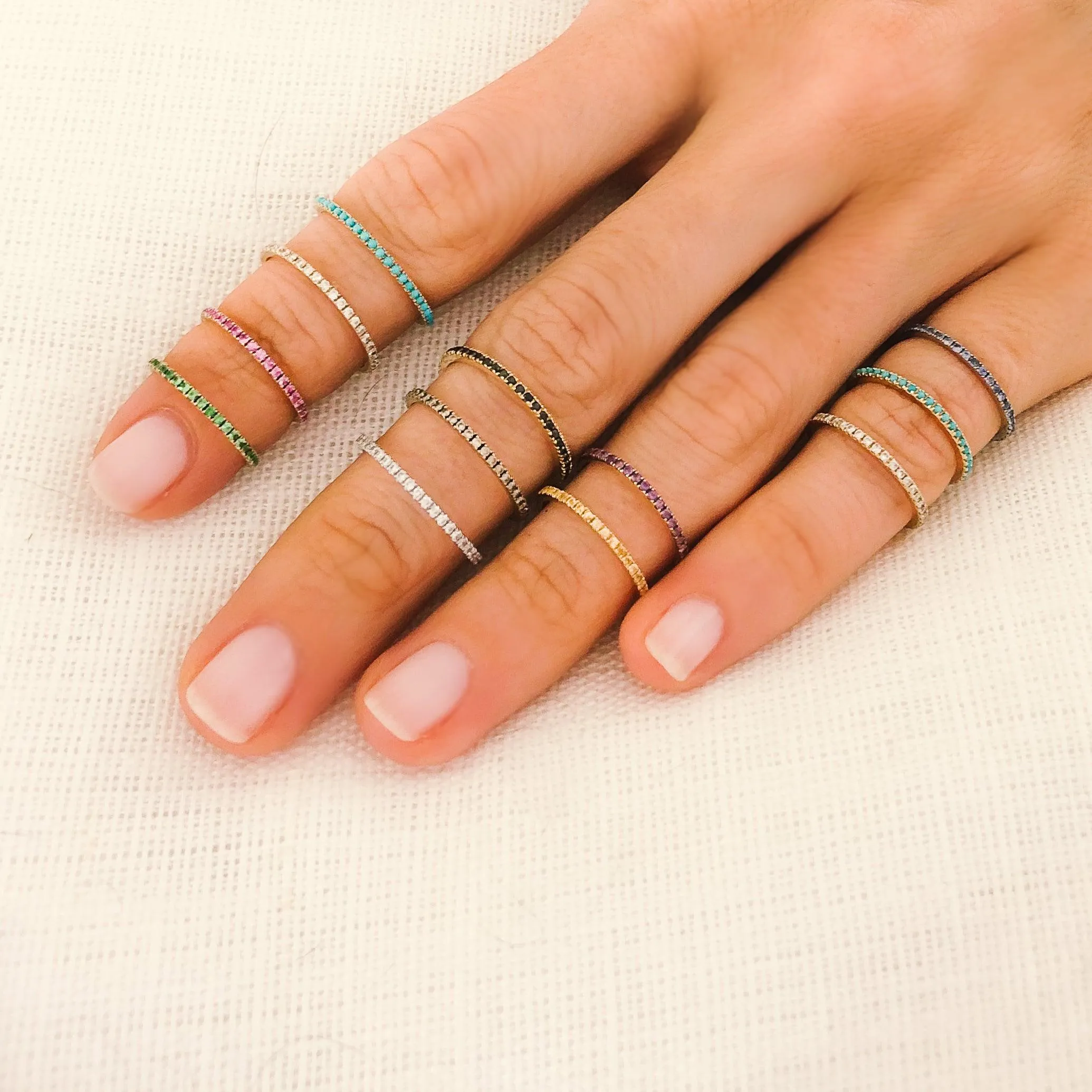 Petite Eternity Band in Turquoise