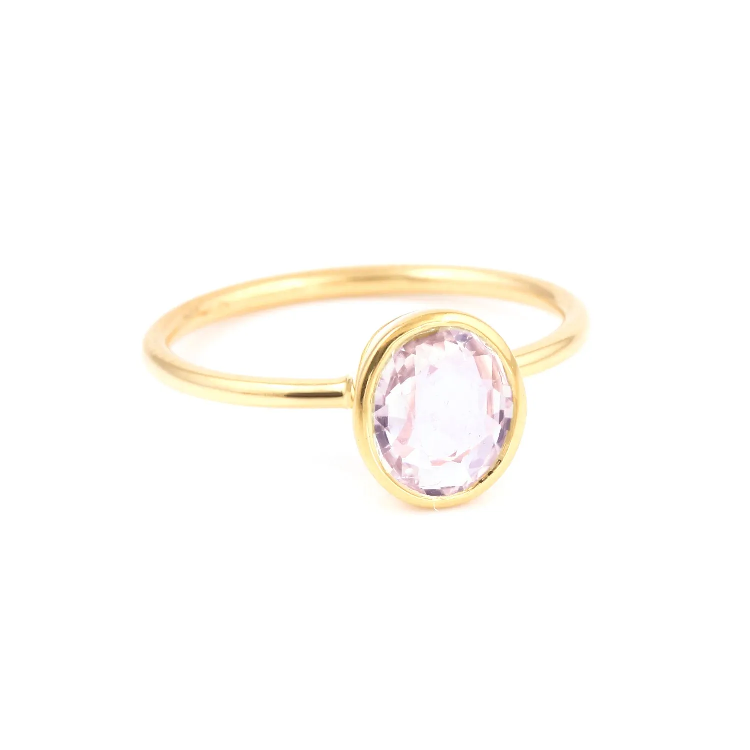 Pink Ice Oval Tourmaline Signet Ring