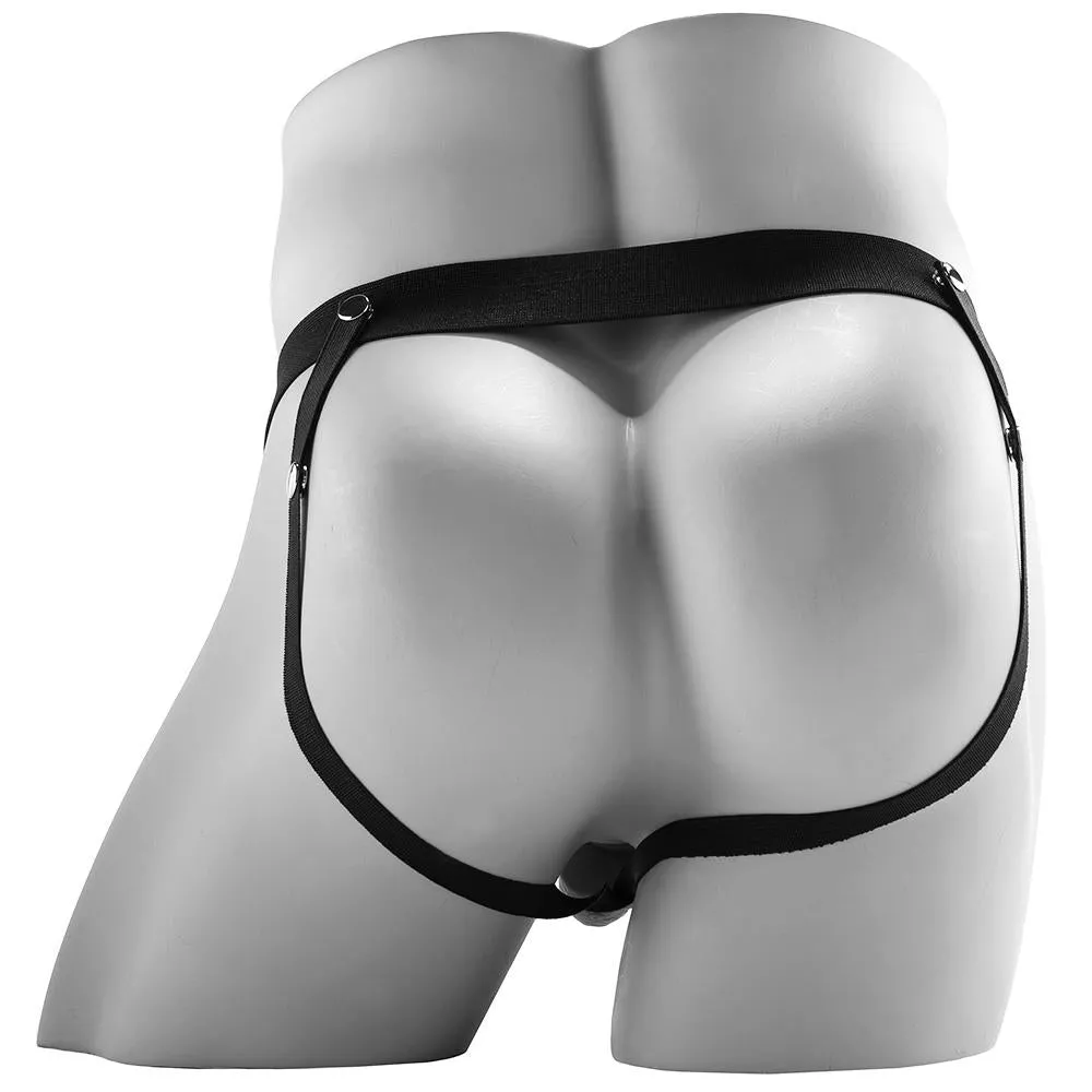 Pipedream Fetish Fantasy Series 9 in. Hollow Squirting Strap-On With Balls Brown/Black