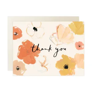 Poppies Thank You Card