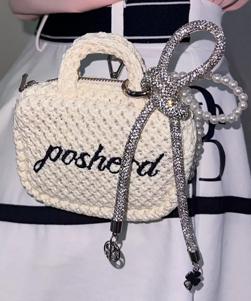POSHERD Sparkling Pearl Keyring - Silver