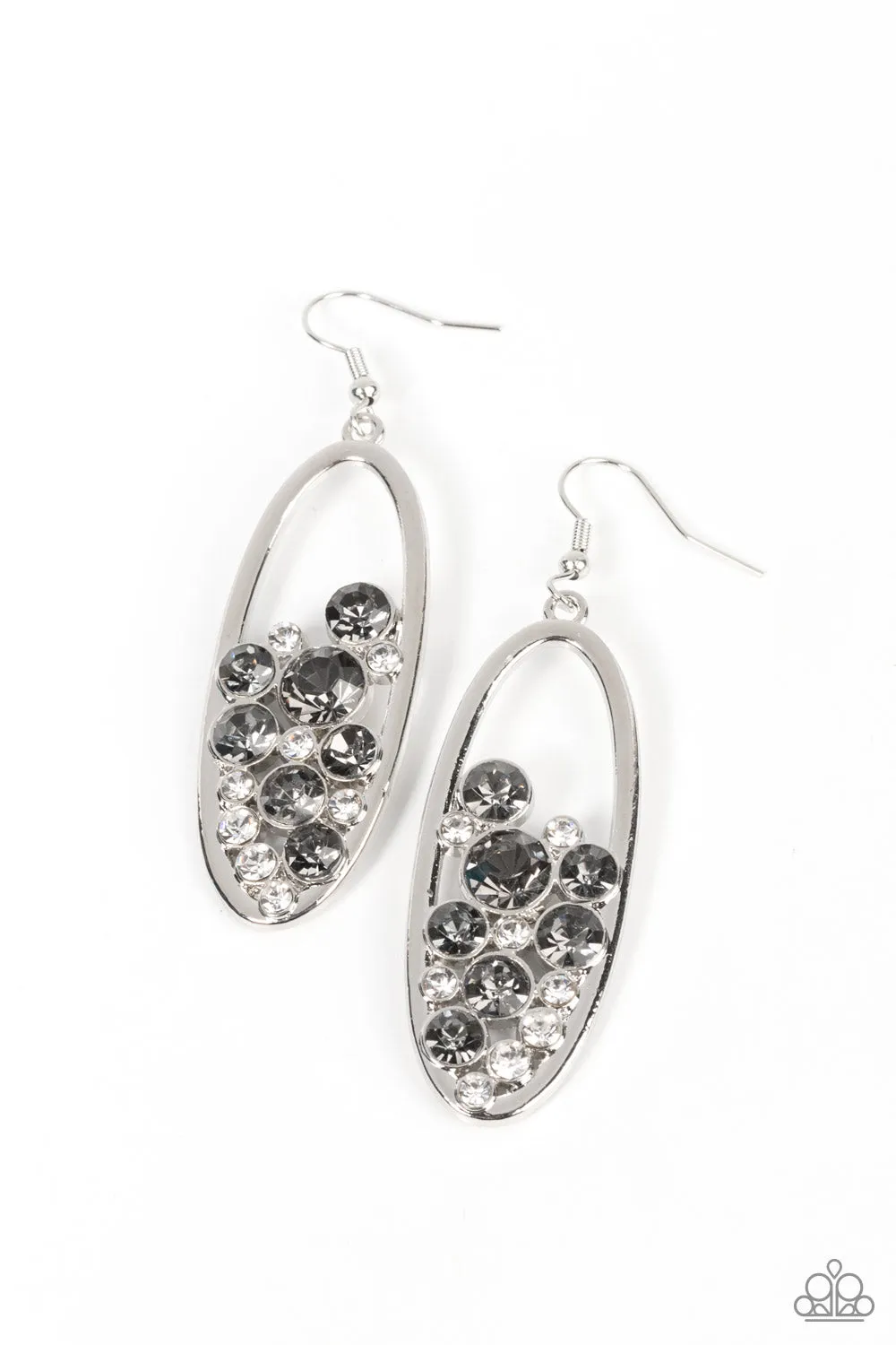 Prismatic Poker Face - Silver Earrings - Paparazzi Accessories