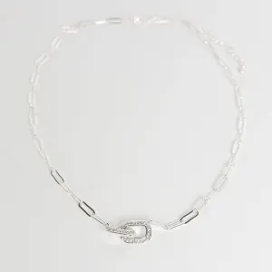 PS Peyton Oval Link Pendant Necklace SILVER