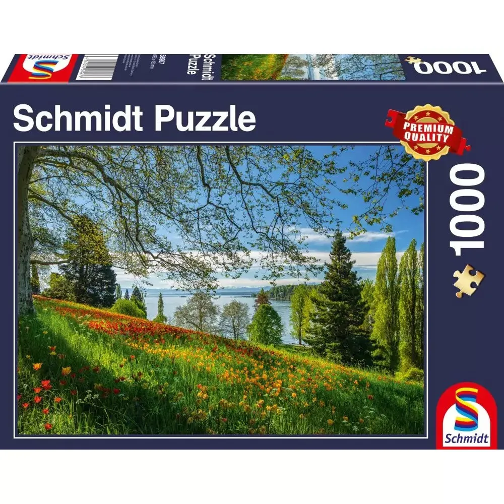 Puzzle Schmidt Insula Mainau: Lalele înflorite, 1000 de piese