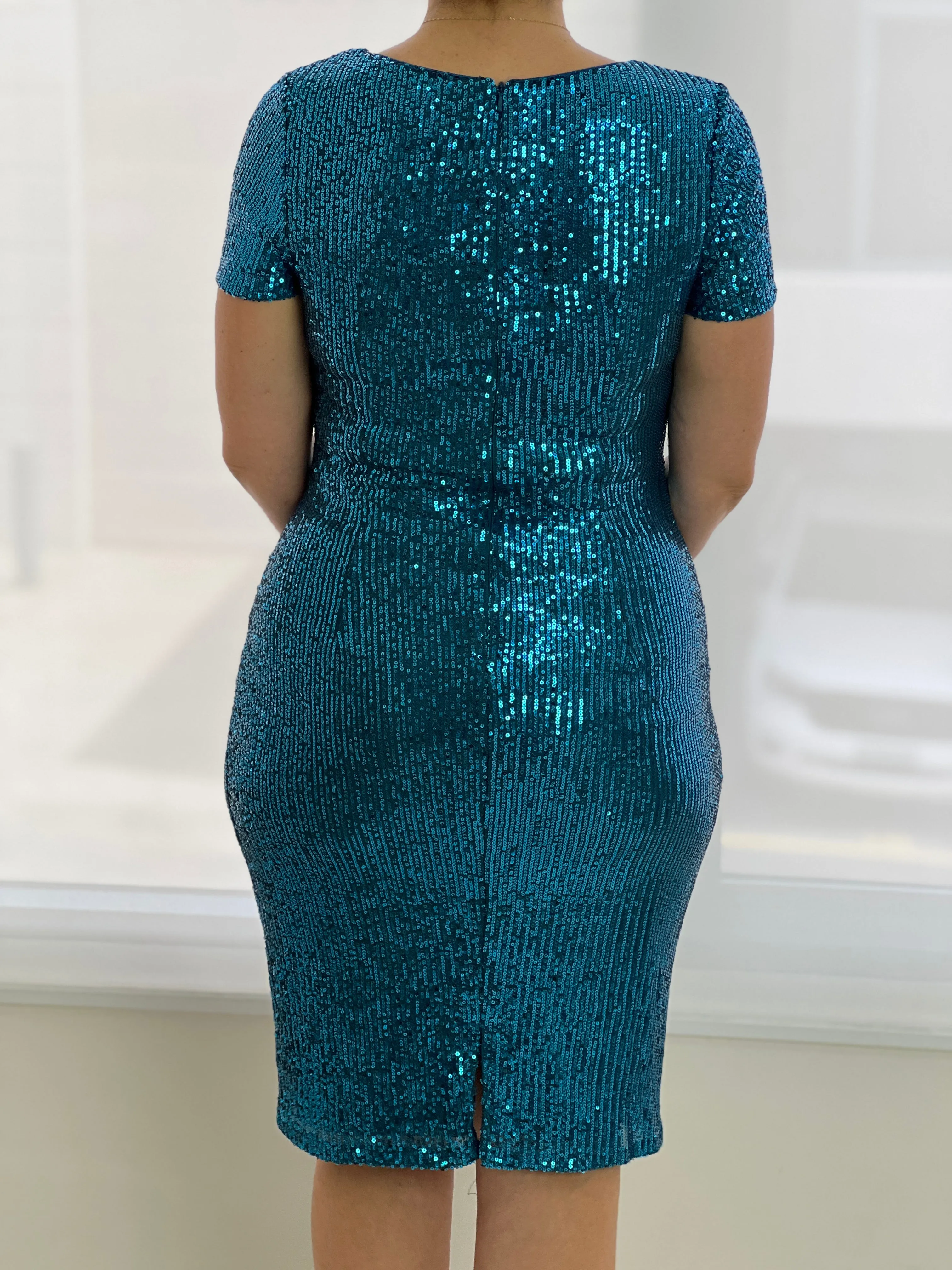 Quartez Teal Sequin Dress