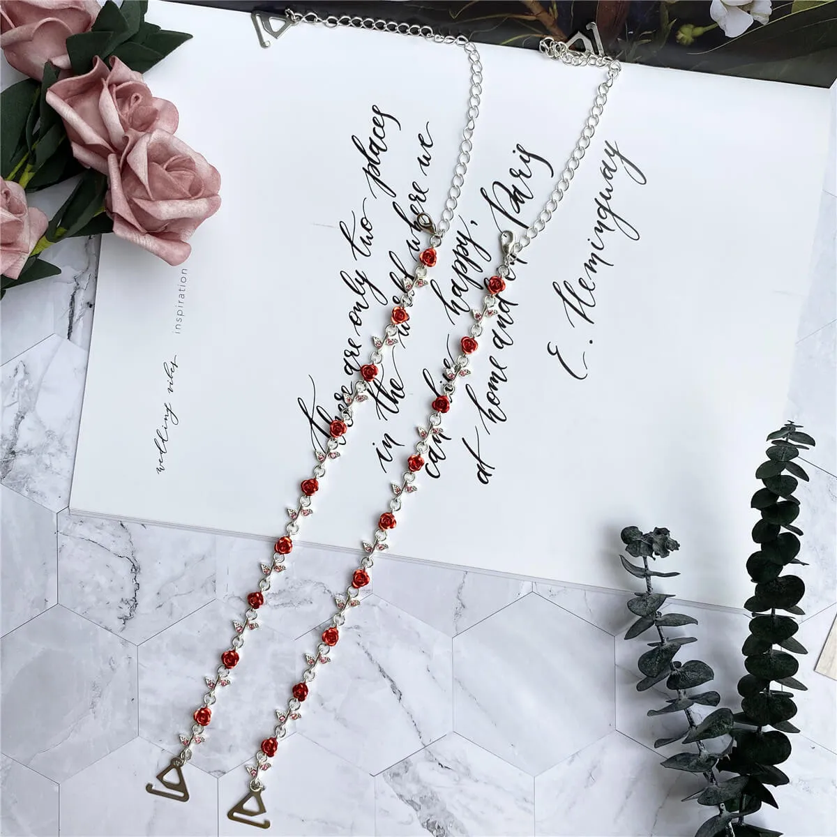 Rhinestone Rose Bra Strap