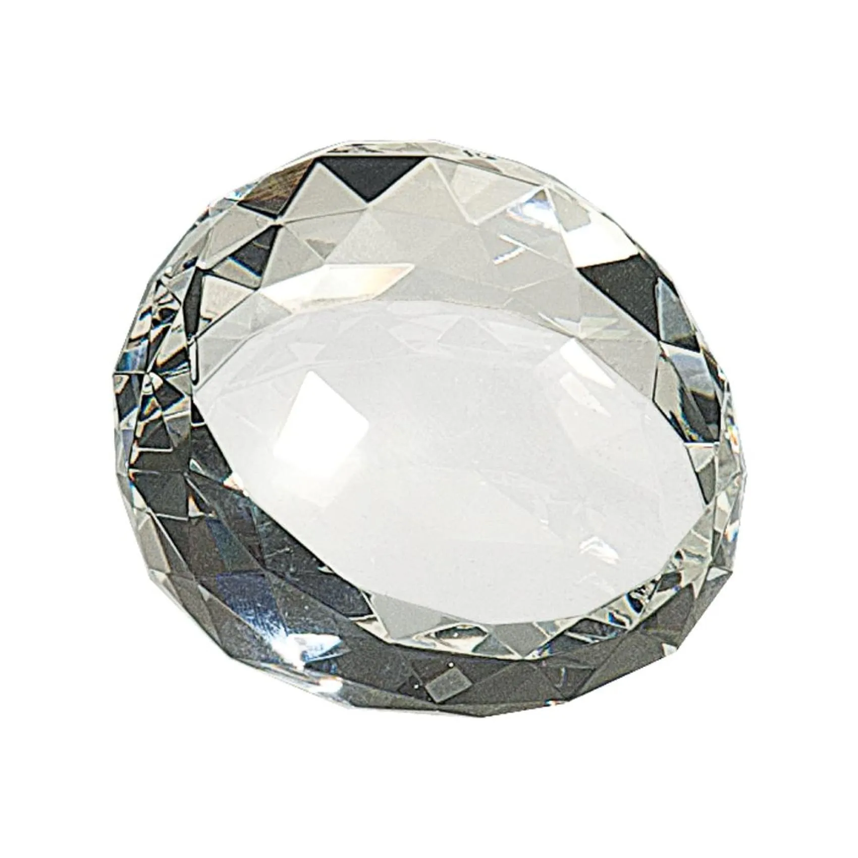 Round Crystal Facet Paperweight