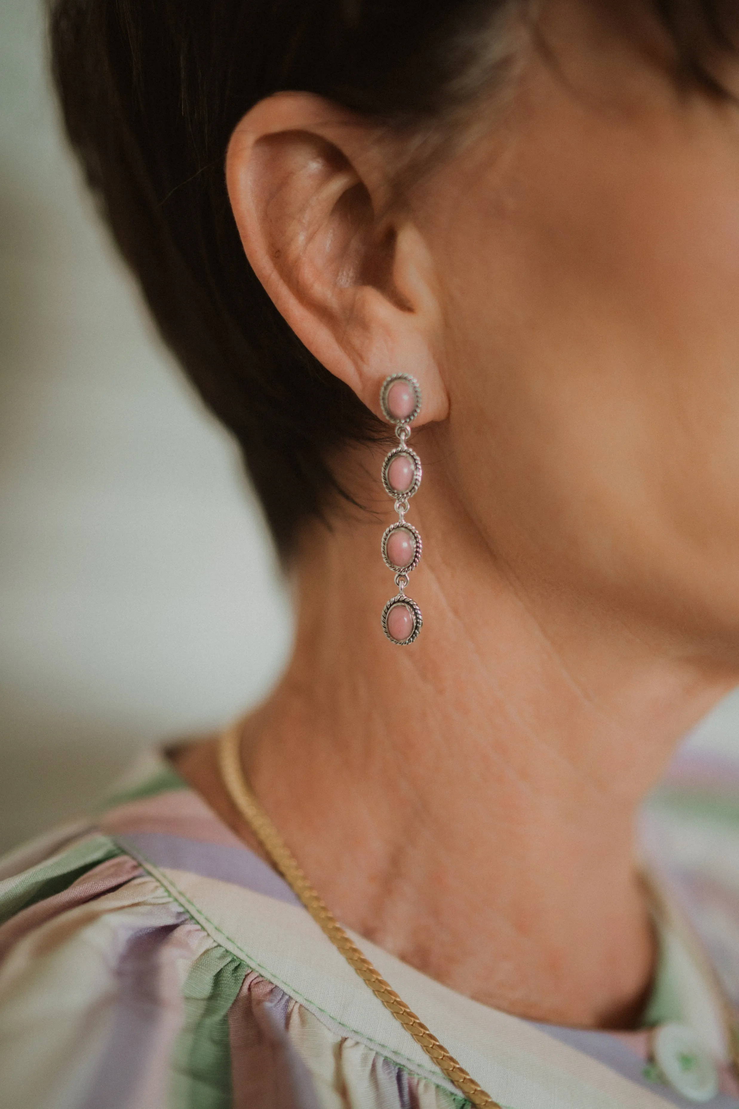 Shelly Earrings | Pink Petalite