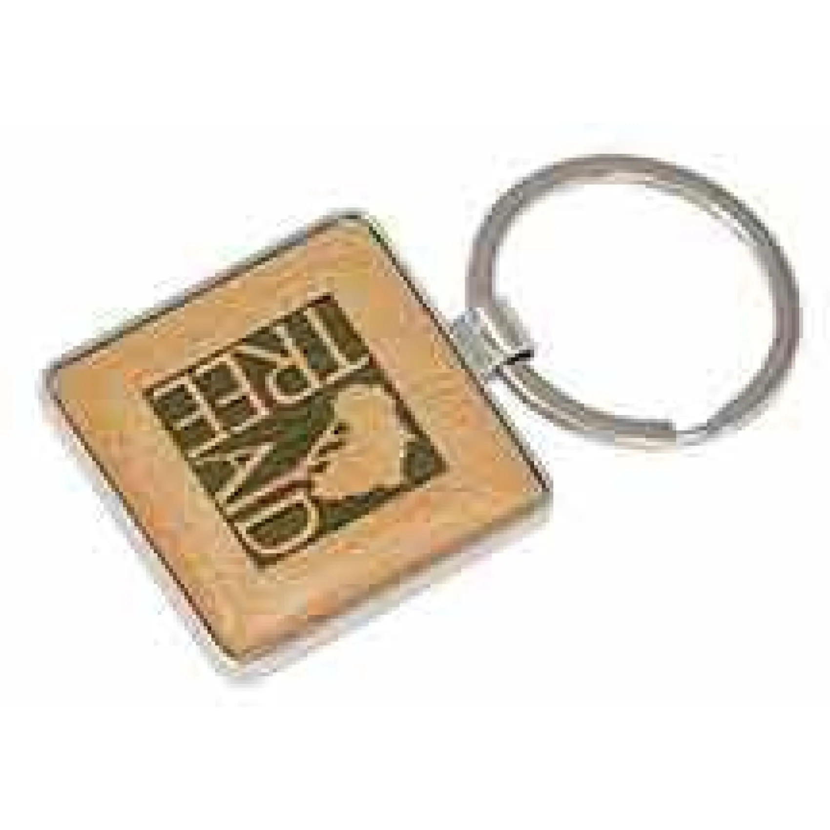 Silver and Wood Keychain