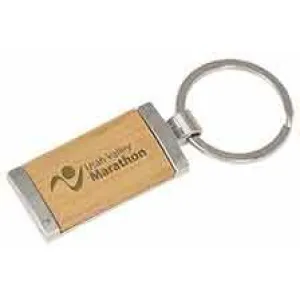 Silver and Wood Keychain