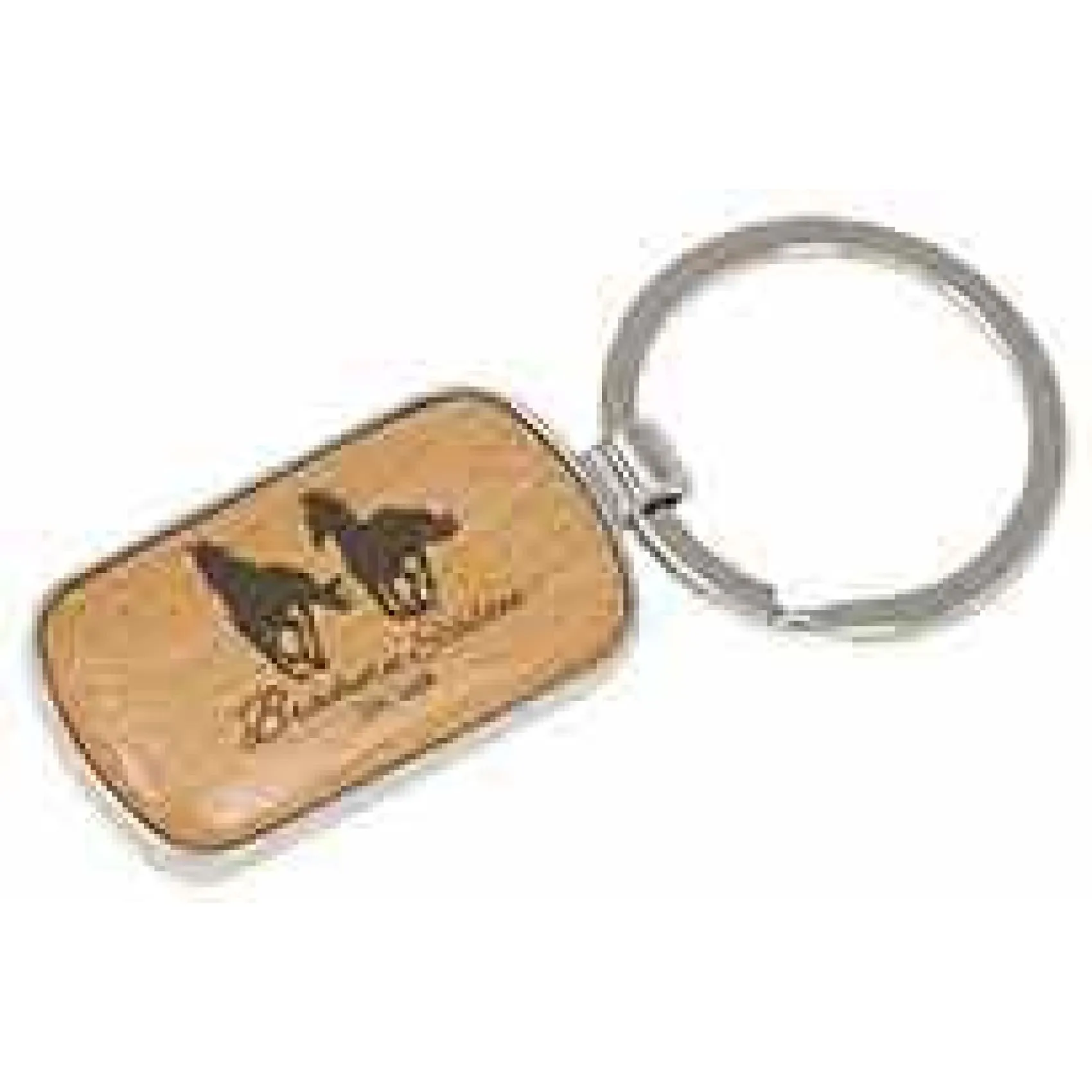 Silver and Wood Keychain