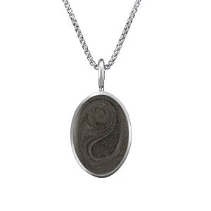 Simple Bail Oval Cremation Necklace in 14K White Gold
