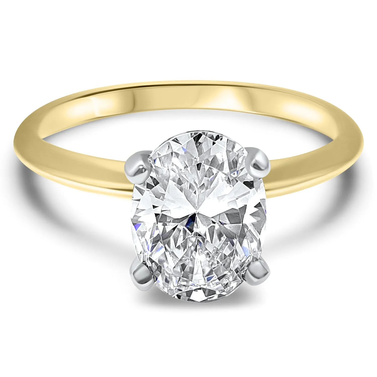 Simple Oval Diamond Solitaire Engagement Ring | 4 Prong | 14k Rose, White, or Yellow Gold | 1, 1.5, or 2 Carat IGI Certified F VS2