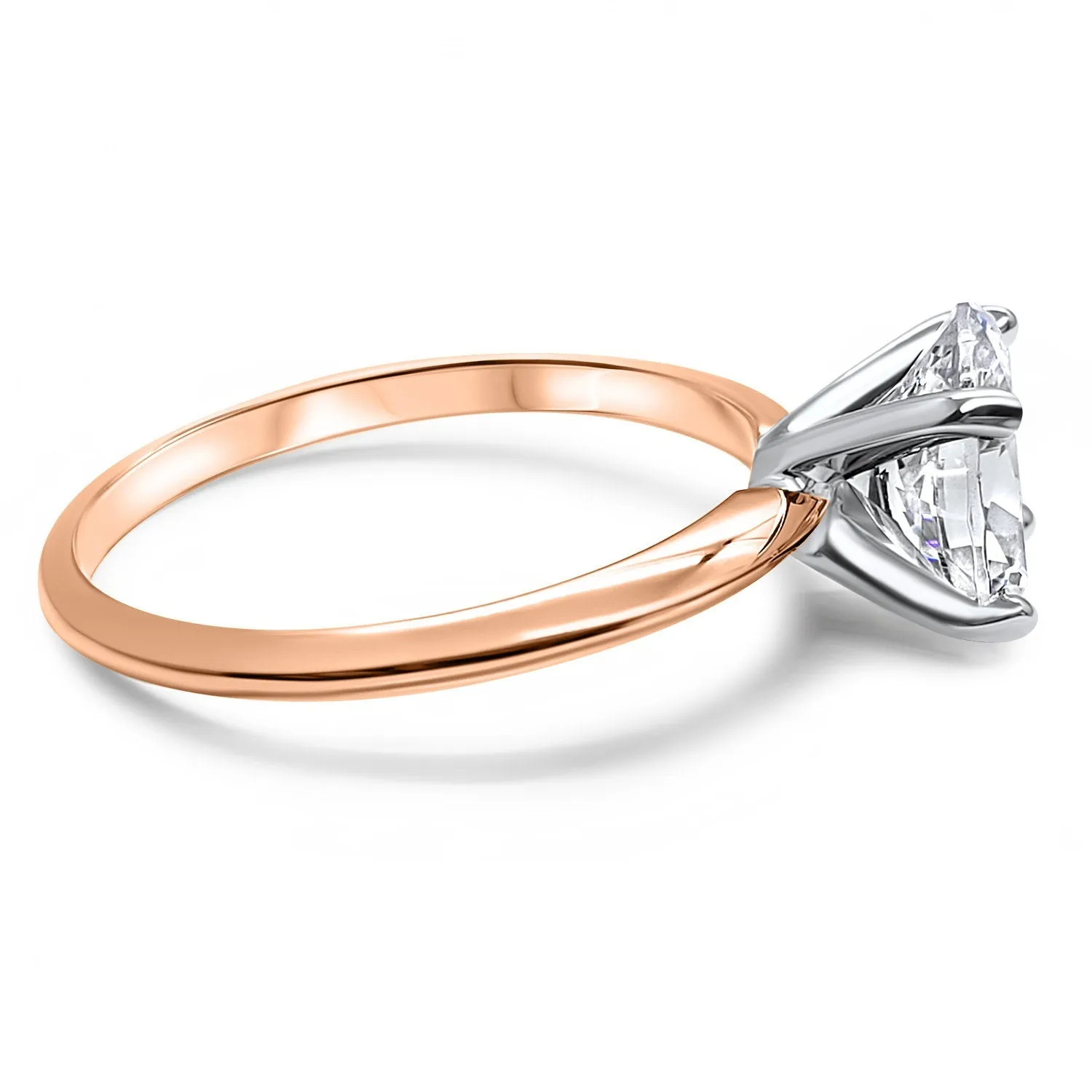 Simple Oval Diamond Solitaire Engagement Ring | 4 Prong | 14k Rose, White, or Yellow Gold | 1, 1.5, or 2 Carat IGI Certified F VS2