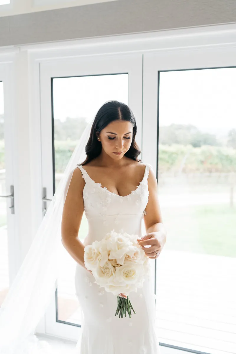 Simple Spaghetti Strap Mermaid Long Wedding Dresses With Train, WDS0079