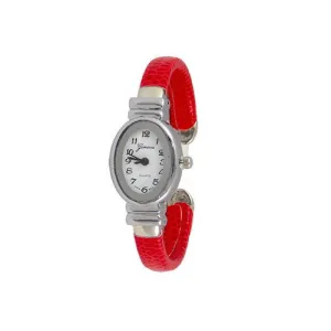 Slim Red Leather Watch