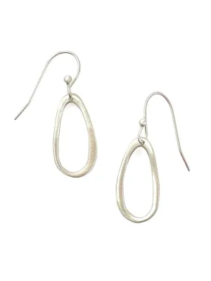 Small Oval Silver Earrings