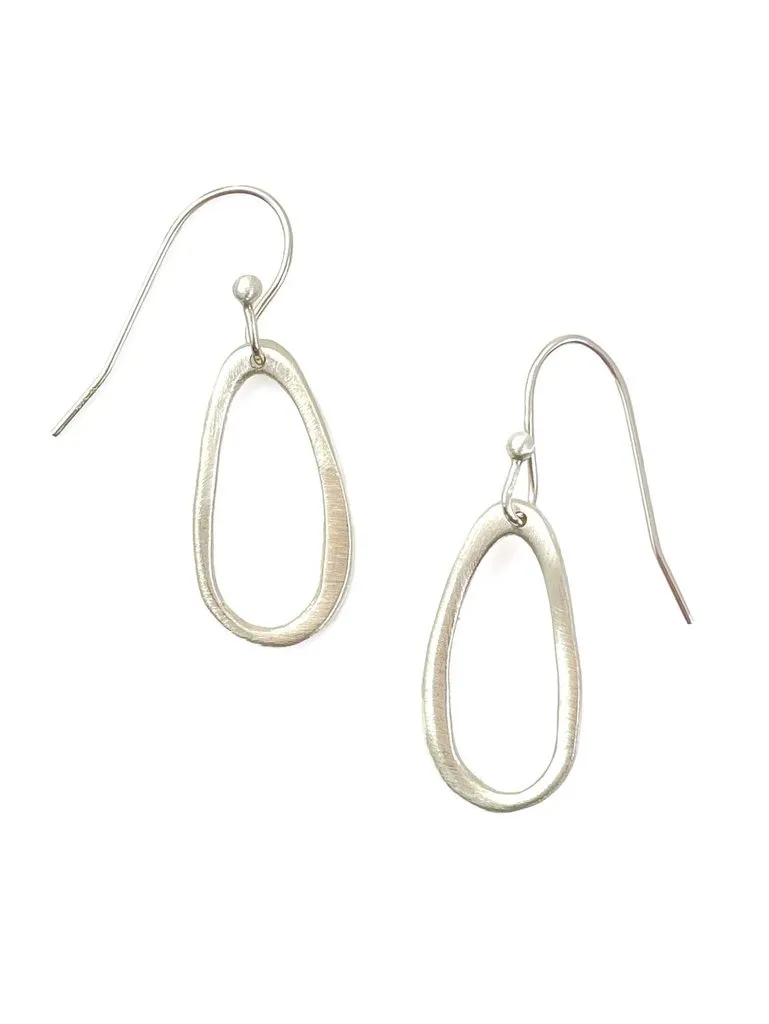 Small Oval Silver Earrings