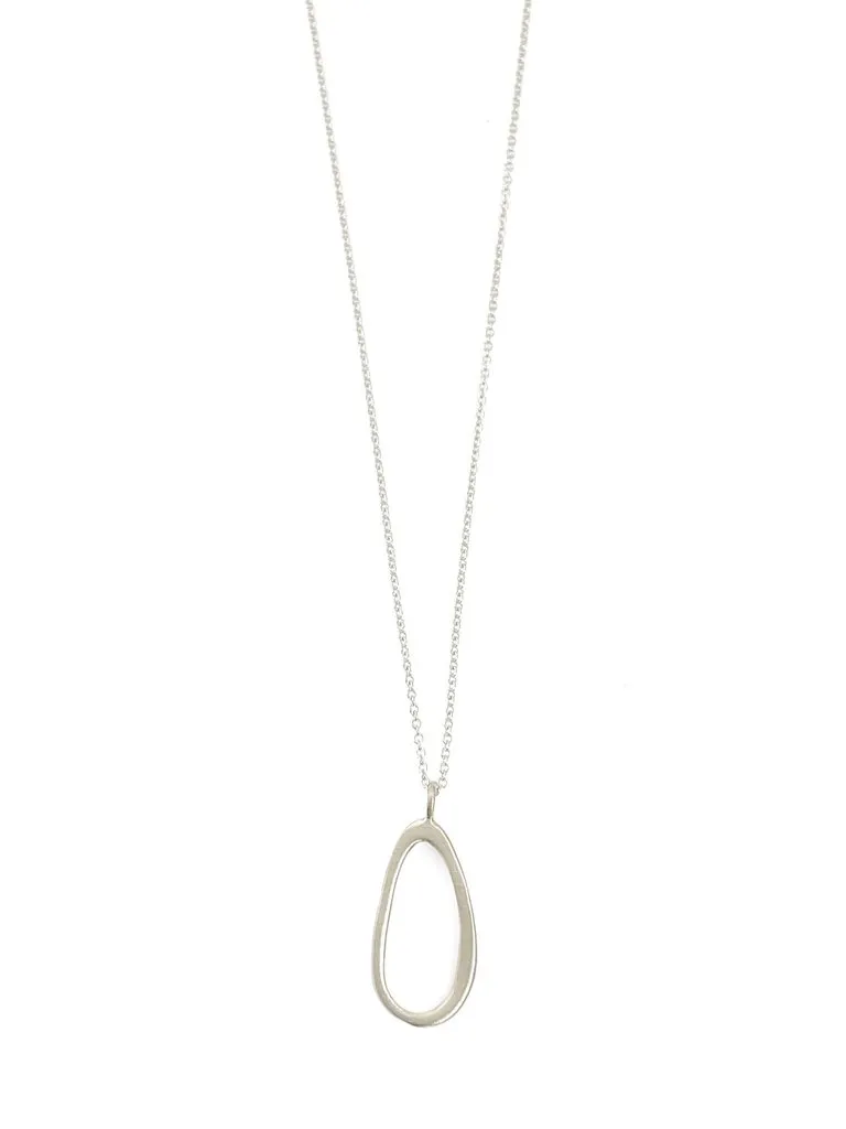 Small Oval Silver Necklace
