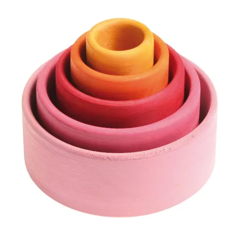 Small Stacking Bowls, Lollipop  (Multicoloured) - Grimm's Wooden Toys