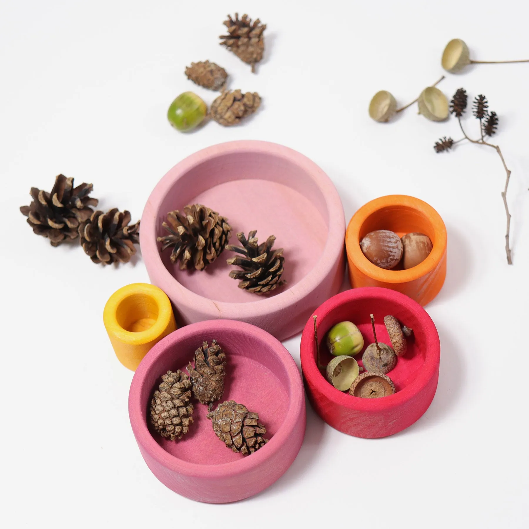 Small Stacking Bowls, Lollipop  (Multicoloured) - Grimm's Wooden Toys