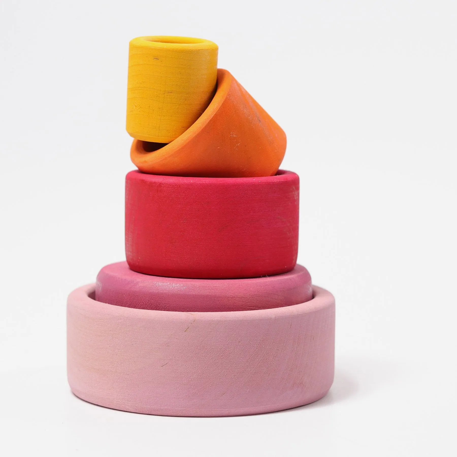 Small Stacking Bowls, Lollipop  (Multicoloured) - Grimm's Wooden Toys