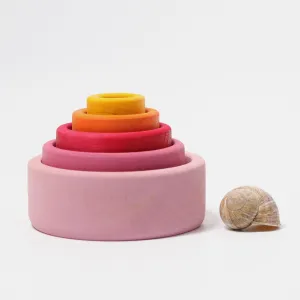 Small Stacking Bowls, Lollipop  (Multicoloured) - Grimm's Wooden Toys