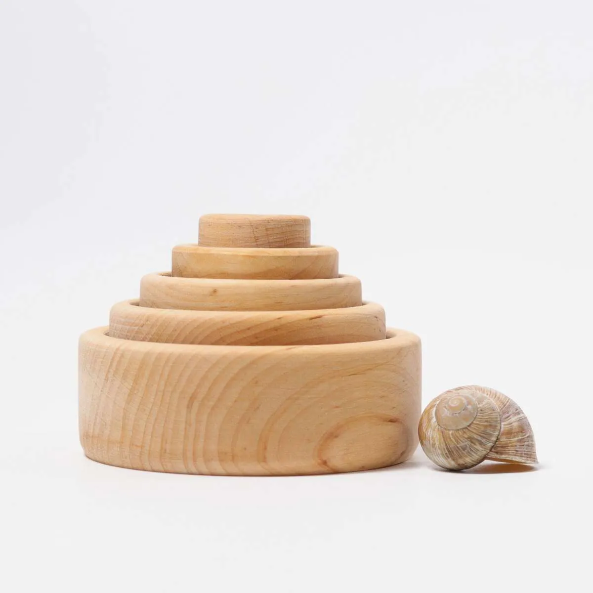 Small Stacking Bowls Natural - Grimm's Wooden Toys