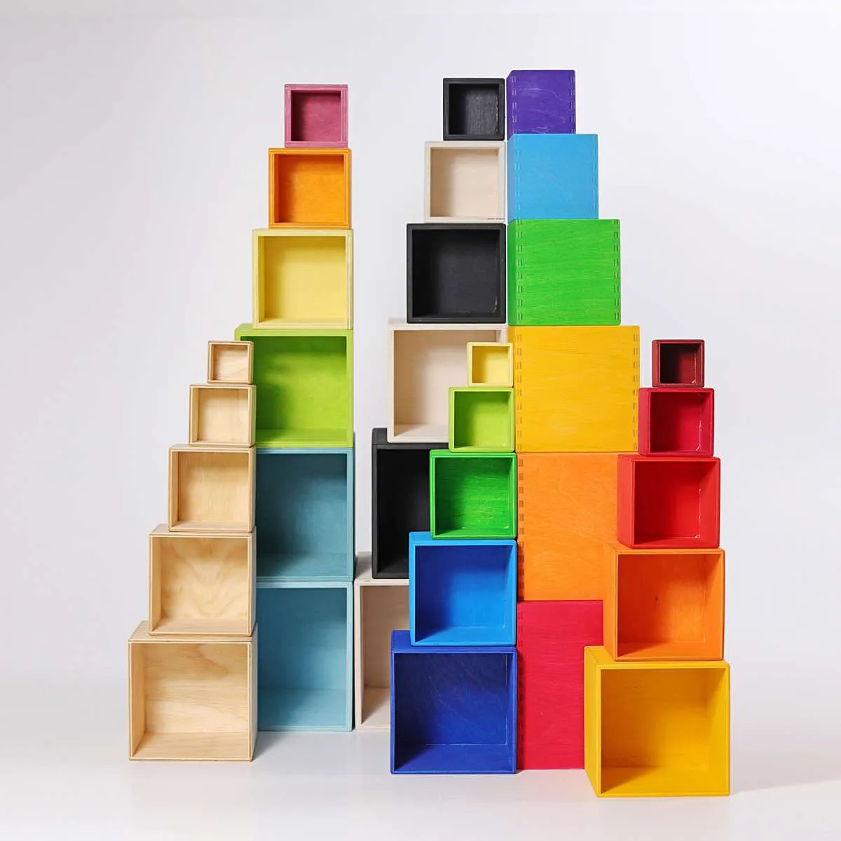 Small Stacking Boxes, Yellow-Orange - Grimm's Wooden Toys