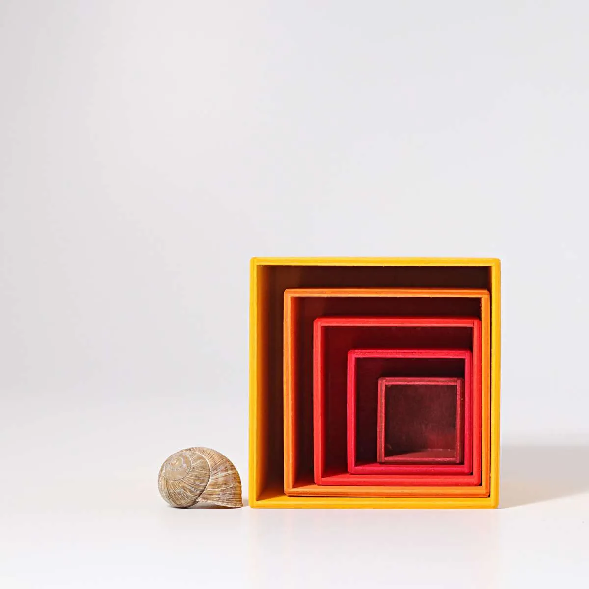 Small Stacking Boxes, Yellow-Orange - Grimm's Wooden Toys